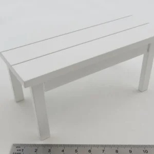 1x Gartentisch 13×6,4x6cm, Höhe 6cm. 64mm Tief. Holz, Weiss 9