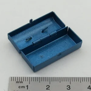 1x Werkzeugkiste 30mm Lang, Metall. Blau Lackiert, Aufklappb 7