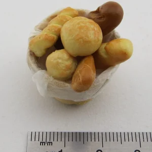 1 Korb Mit Brot Und Brötchen (Set). Korb Ca. 30mm Durchmesse 8