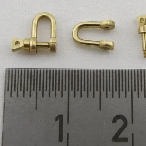 Schäkel Ca. 7x4mm, Bolzendurchmesser Ca. 1mm, Messing 9