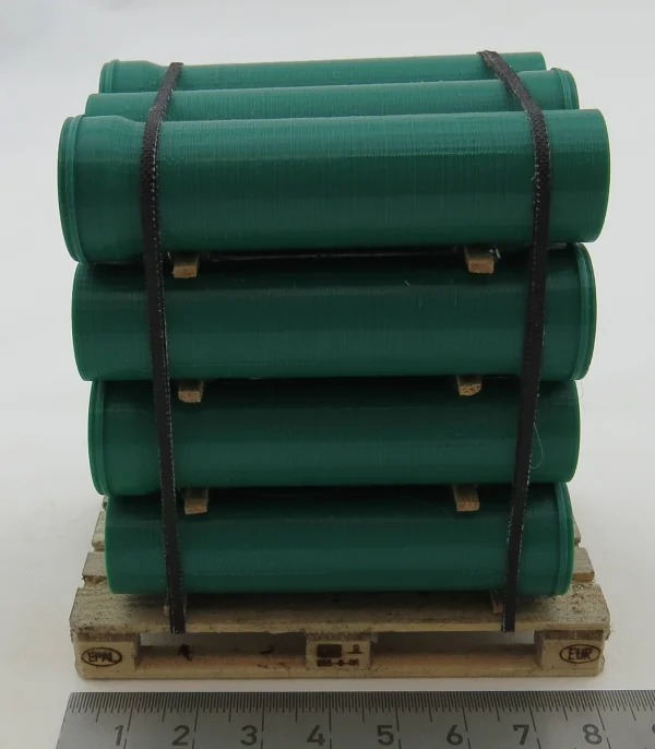 Kanalrohr-Palette Im Maßstab 1:14,5. GRÜNE Kanalrohre (3D-Dr 3