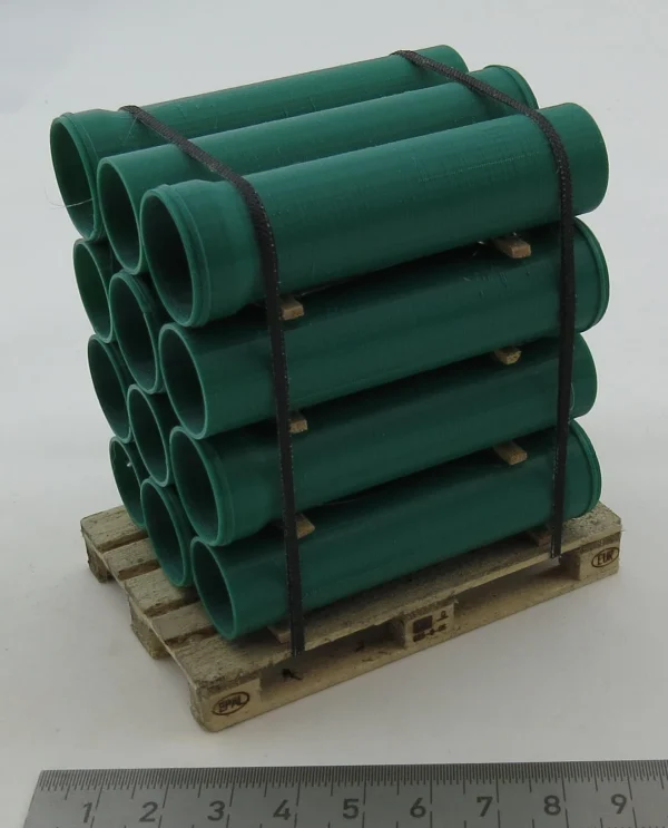 Kanalrohr-Palette Im Maßstab 1:14,5. GRÜNE Kanalrohre (3D-Dr 1