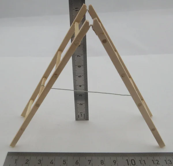 Holz-Bockleiter Ca 13cm, Mit Leder- Scharnieren 4