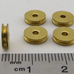 Seilrolle, Messing, 8mm Durchmesser Bohrung 2mm 5 Stück. 9