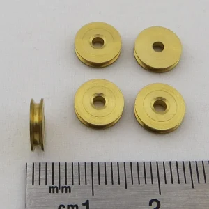Seilrolle, Messing, 8mm Durchmesser Bohrung 2mm 5 Stück. 7
