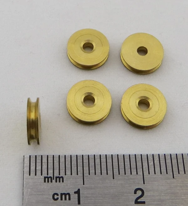 Seilrolle, Messing, 8mm Durchmesser Bohrung 2mm 5 Stück. 3