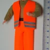 1x Biegepuppe Arbeiter 14cm Hoch M.Warn- Bekleidung (Hose 14