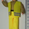 1 Biegepuppe Arbeiter 14cm Hoch Mit Warnbekleidung (Hose + 11