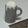 1x Bierkrug 1,8cm X 3,5cm Hoch, Grau. Masskrug Mit 7