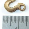 1 Messing-Feinguss-Haken. Mit Anschlag- Öse. Gesamthöhe 14