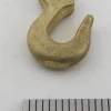 1 Messing-Feinguss-Haken. Mit Anschlag- Öse. Gesamthöhe 7