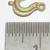 1 Messing-Feinguss-Haken. Mit Anschlag- Öse. Gesamthöhe 5