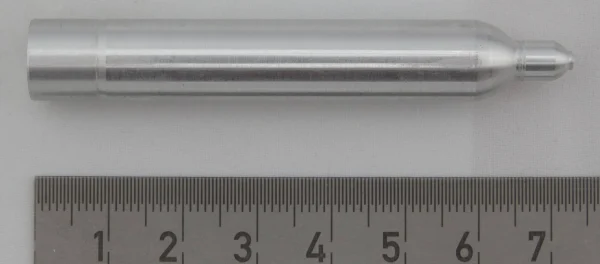 2 Gasflaschen 75x11mm, Alu, Gedreht. Vollmaterial 3