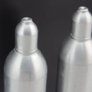2 Gasflaschen 75x11mm, Alu, Gedreht. Vollmaterial 13