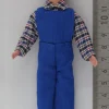 1 Biegepuppe MANN, Ca. 14cm Hoch Mit Blauer Latzhose 5