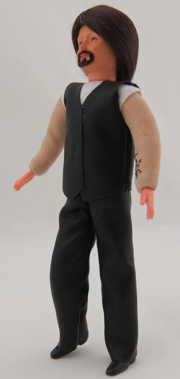 1 Biegepuppe MANN, Ca. 14cm Hoch, ROCKER, Lederanzug 3