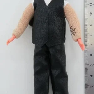 1 Biegepuppe MANN, Ca. 14cm Hoch, ROCKER, Lederanzug 12